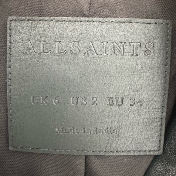 AllSaints Women's Balfern Belted Hem Leather Biker Jacket - XS - Picture 7 of 8